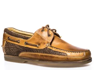 Stetson Mens Tan Leather Dillon Casual Boat Loafer Shoes