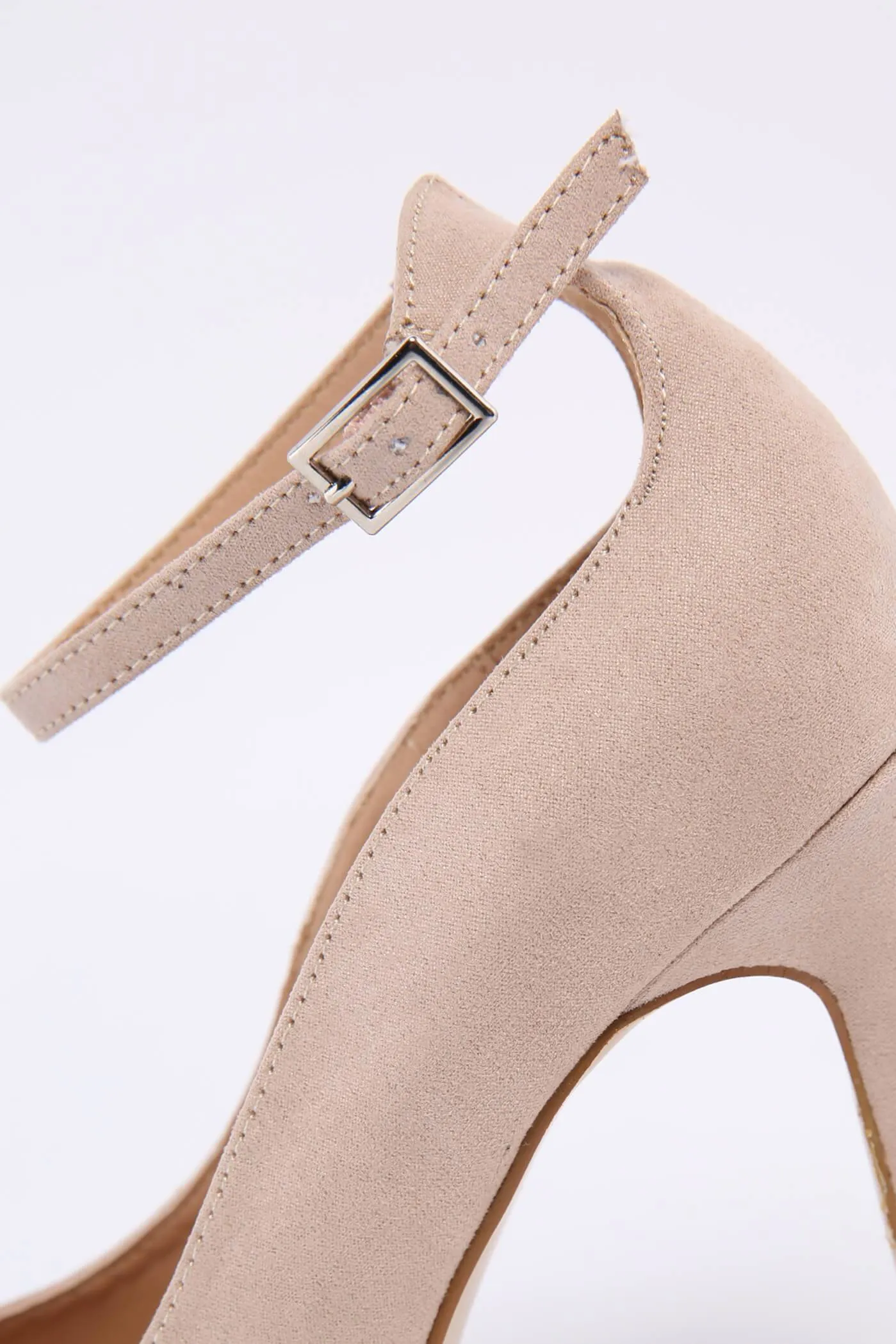 Stone Pointed Toe Court Shoes