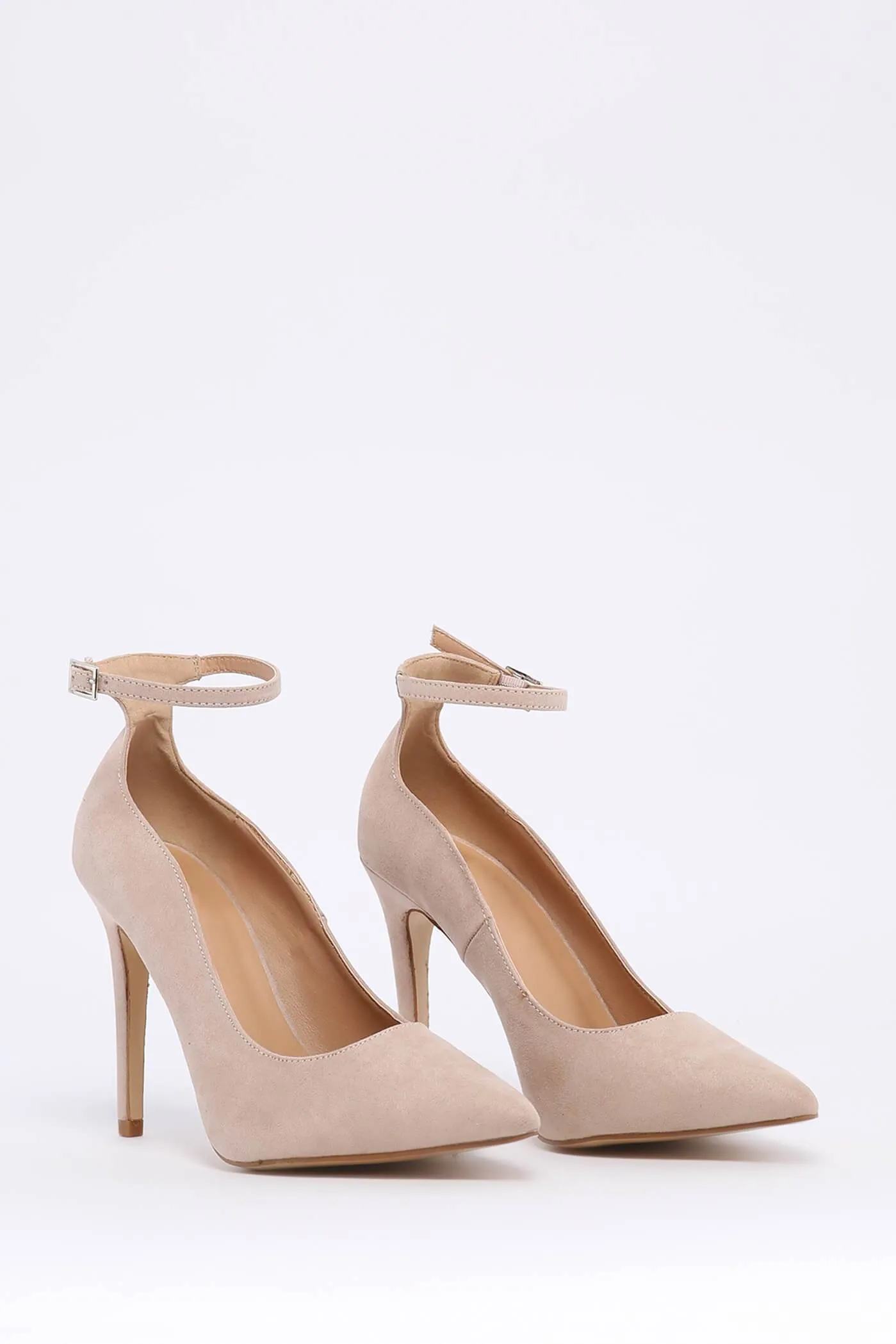 Stone Pointed Toe Court Shoes