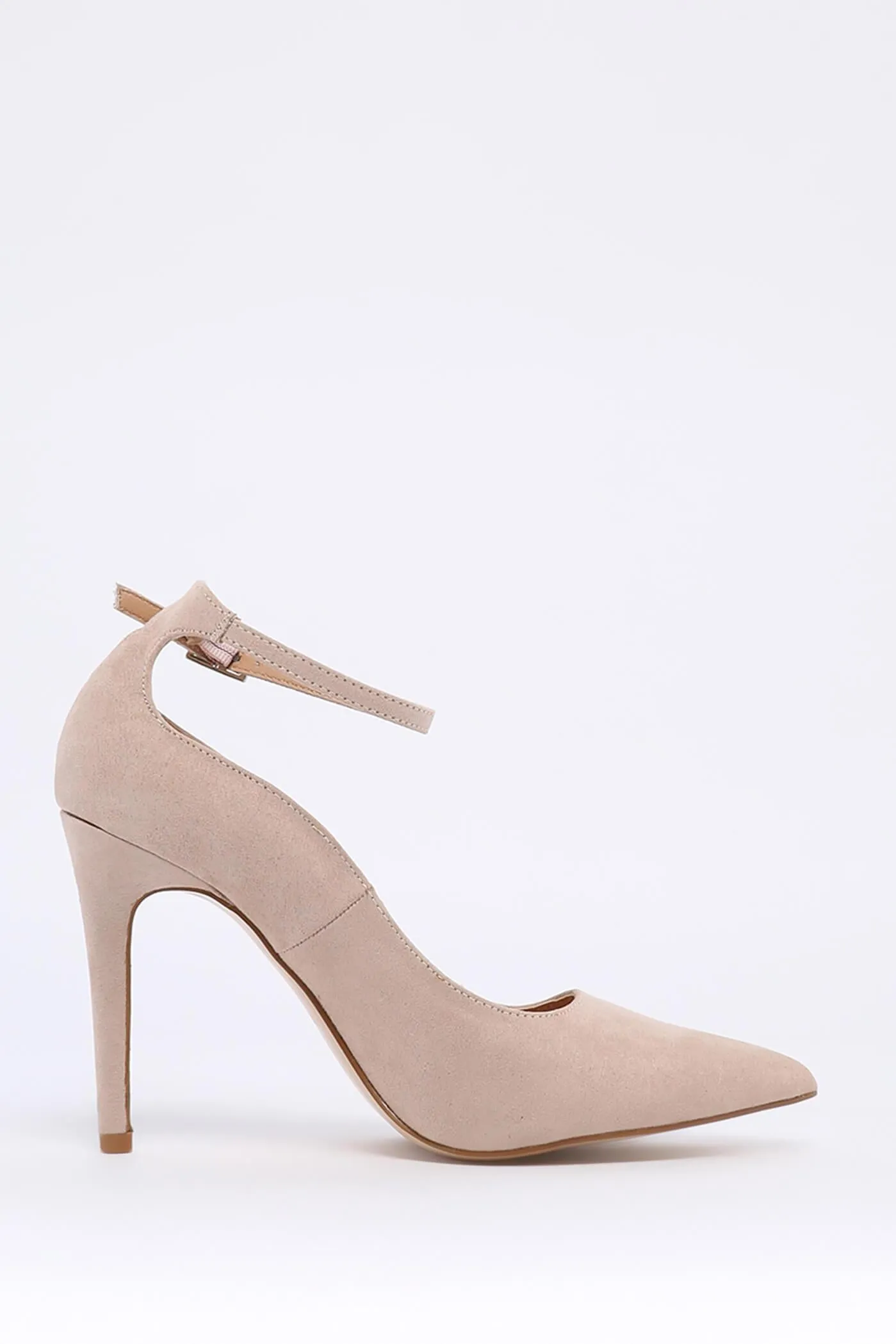 Stone Pointed Toe Court Shoes