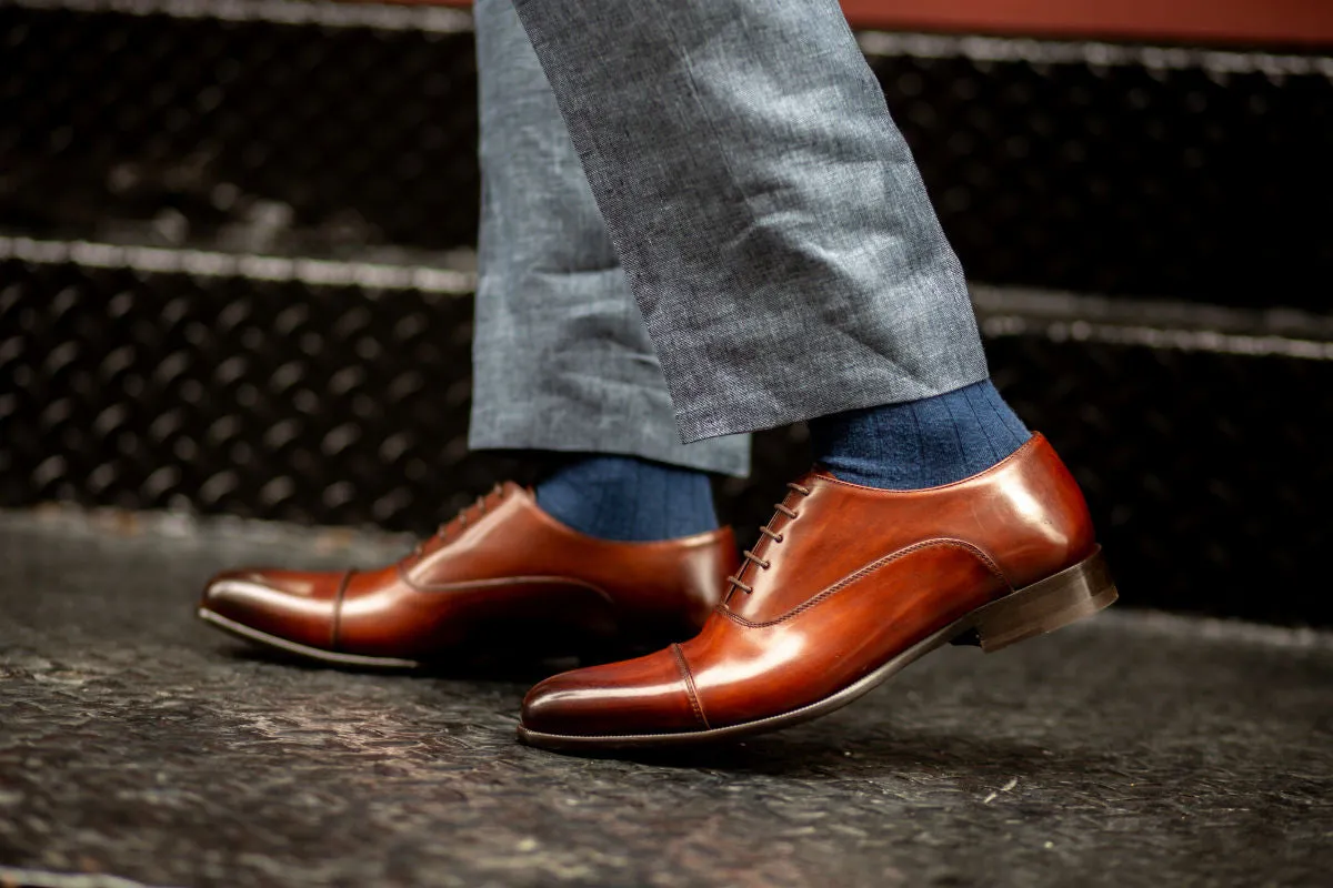 The Cagney II Stitched Cap-Toe Oxford - Brown