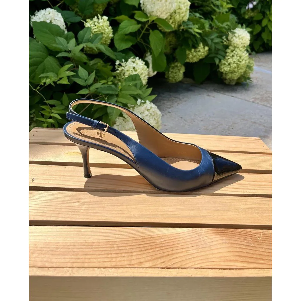 Tory Burch Leather Penelope Slingback Pumps - Size 9.5