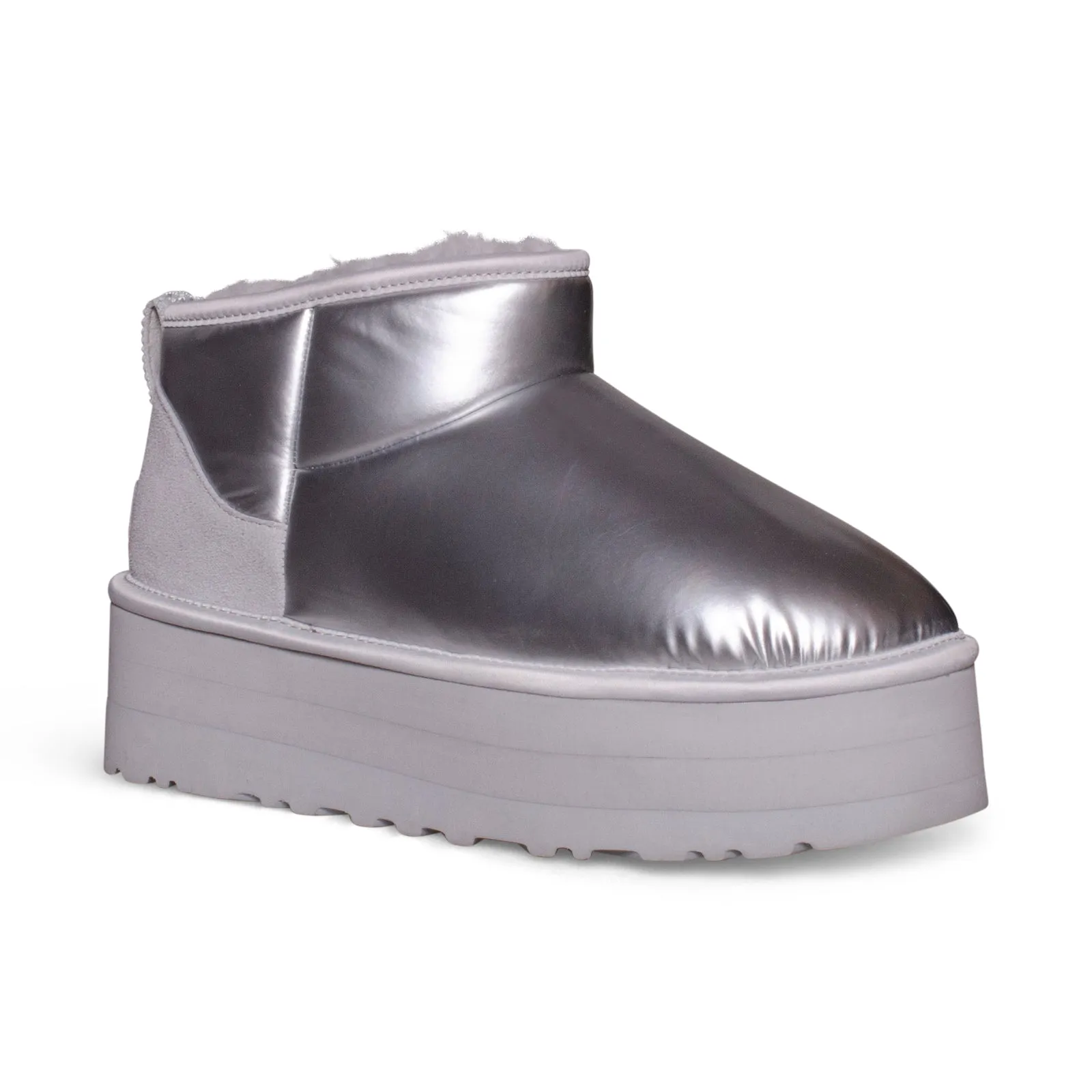 UGG Ultra Mini Platform Hi Shine Silver Boots - Women's