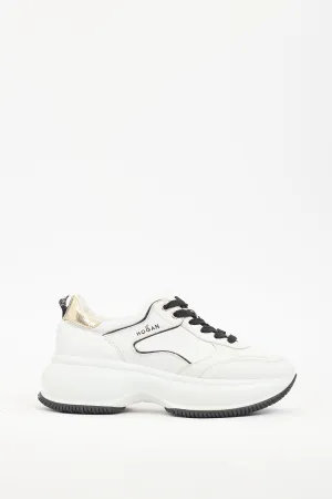 White & Black Leather Donna Sneaker