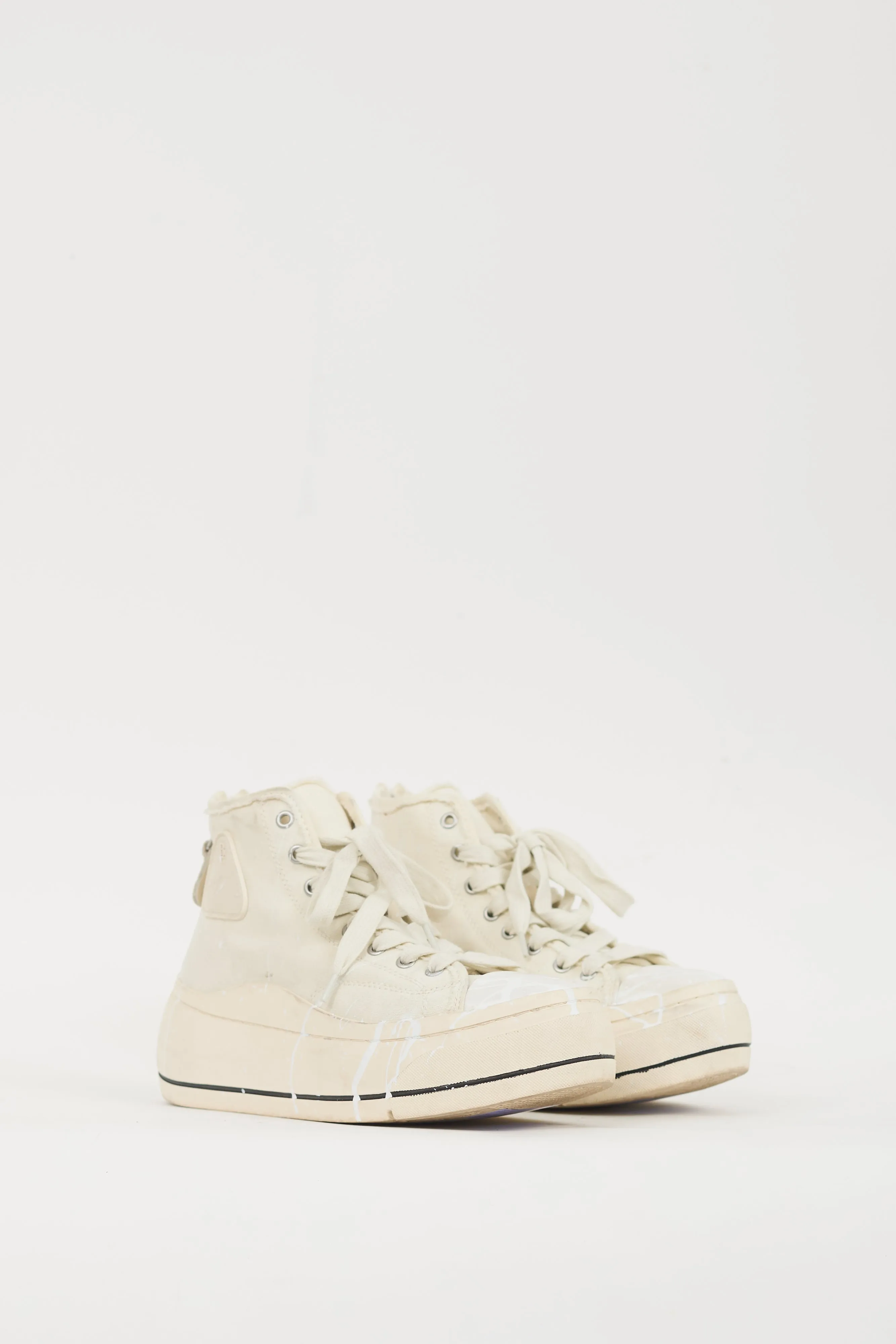 White Kurt Paint Splatter Platform Sneaker