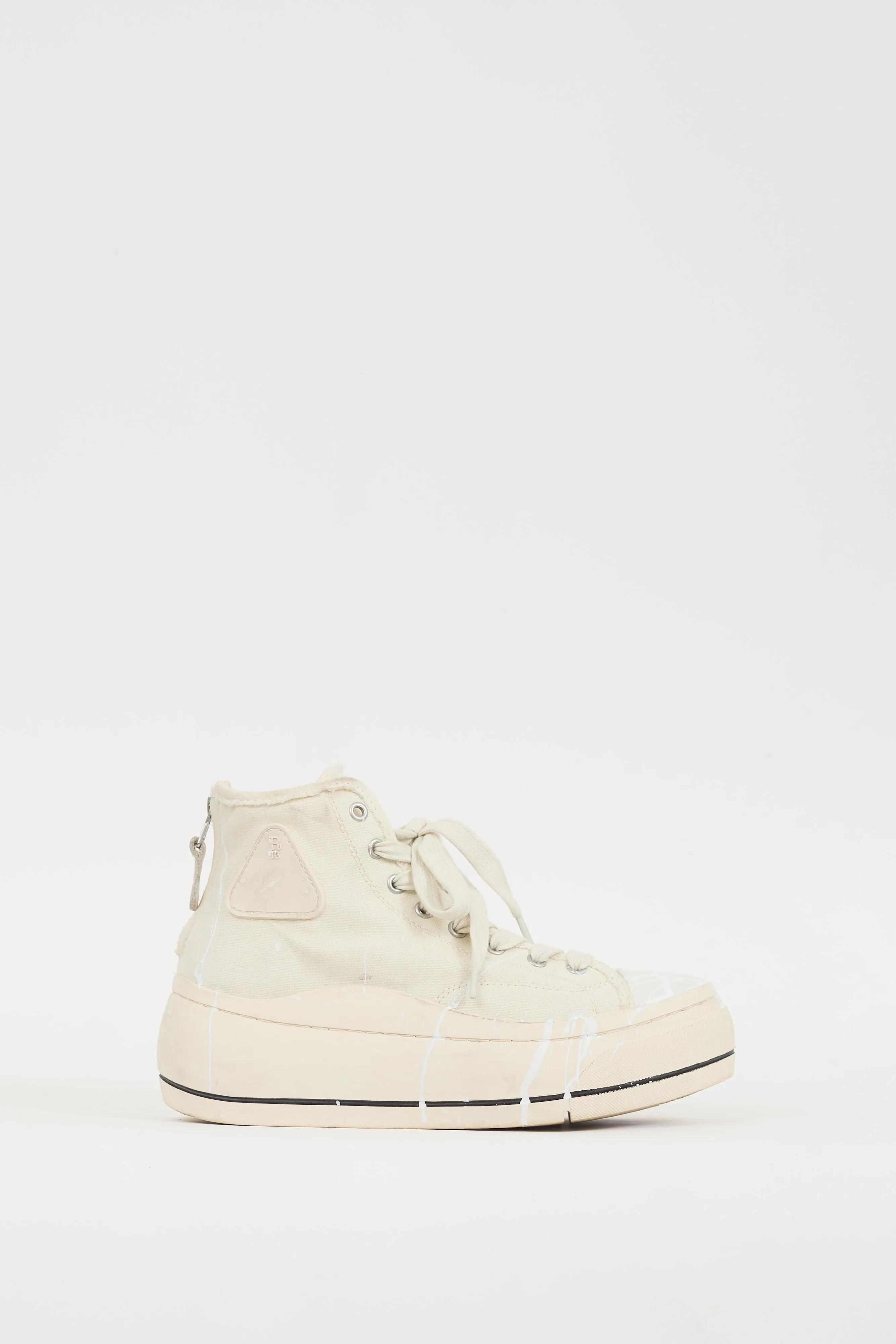 White Kurt Paint Splatter Platform Sneaker