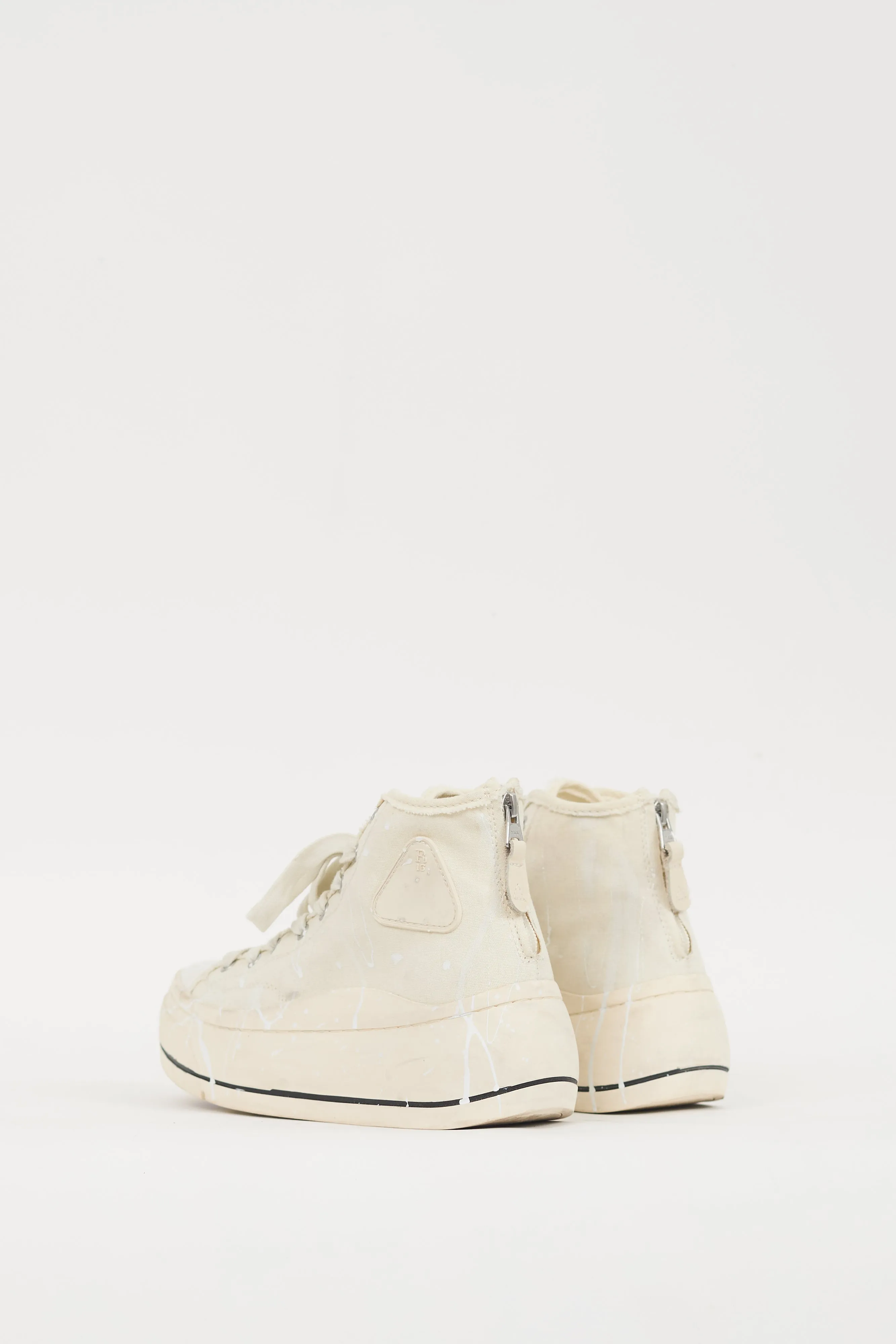 White Kurt Paint Splatter Platform Sneaker