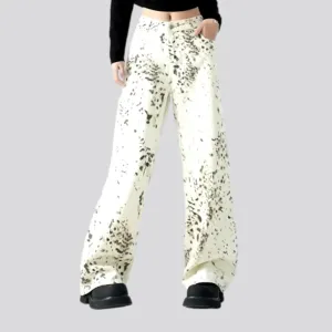 White women's denim pants