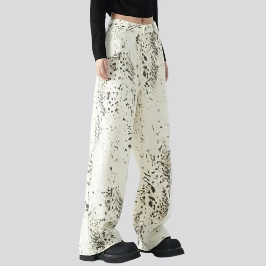 White women's denim pants