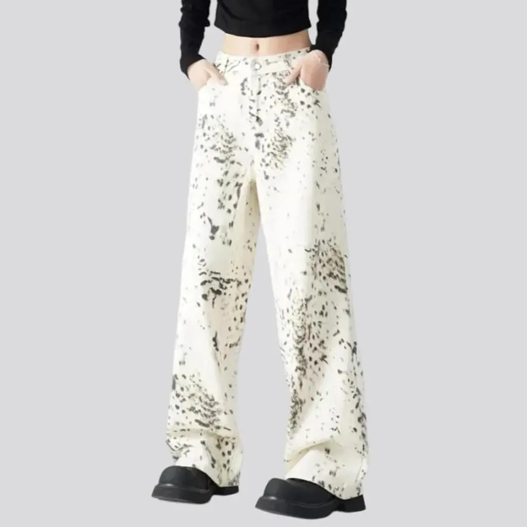 White women's denim pants