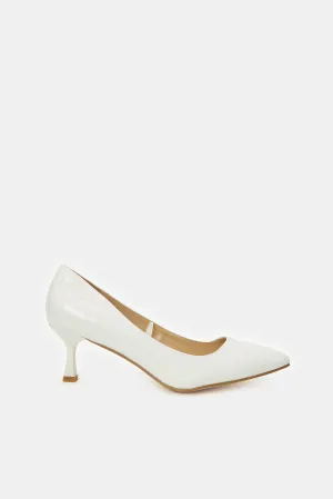 Women White Patent Court Shoes