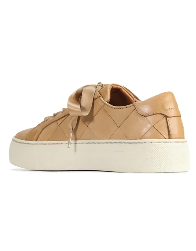 Woven Tan Leather Sneaker