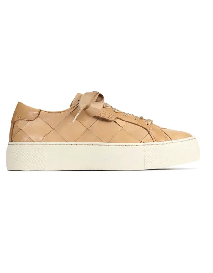 Woven Tan Leather Sneaker