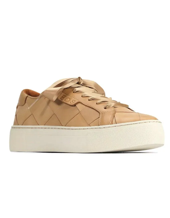 Woven Tan Leather Sneaker