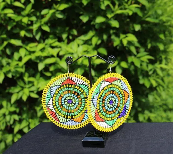 XL Beaded Earrings (Yellow)