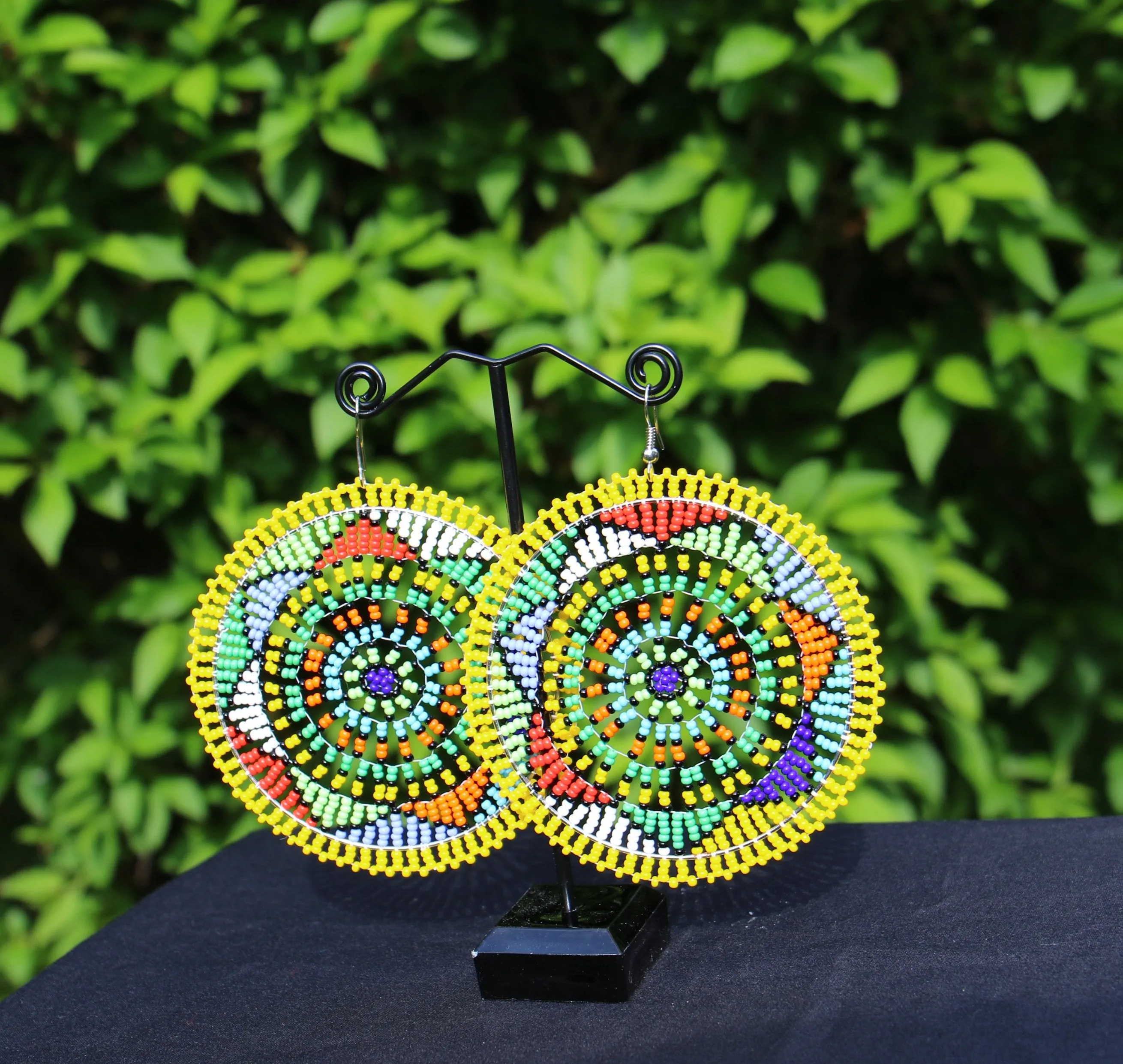 XL Beaded Earrings (Yellow)