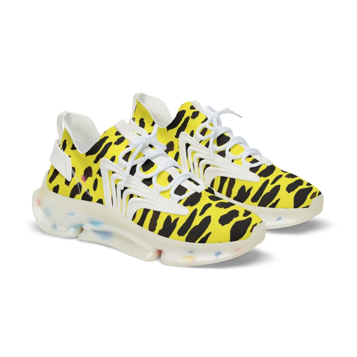 Yellow Cheetah Print Men's Shoes, Best Comfy Men's Mesh Sports Sneakers Shoes (US Size: 5-12)