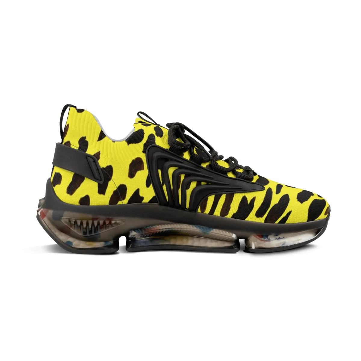 Yellow Cheetah Print Men's Shoes, Best Comfy Men's Mesh Sports Sneakers Shoes (US Size: 5-12)