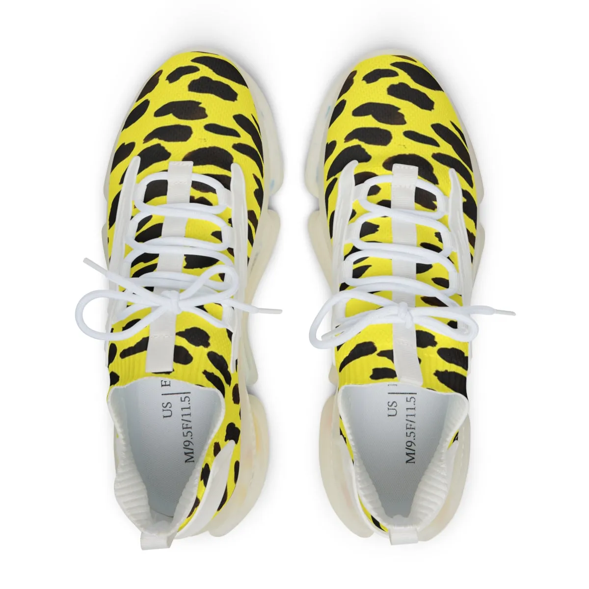 Yellow Cheetah Print Men's Shoes, Best Comfy Men's Mesh Sports Sneakers Shoes (US Size: 5-12)