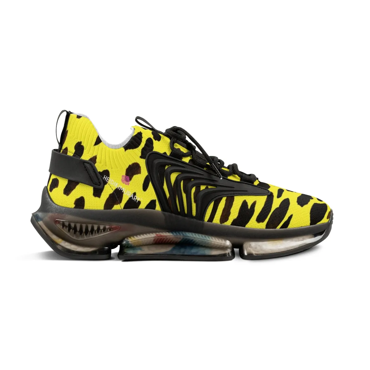 Yellow Cheetah Print Men's Shoes, Best Comfy Men's Mesh Sports Sneakers Shoes (US Size: 5-12)