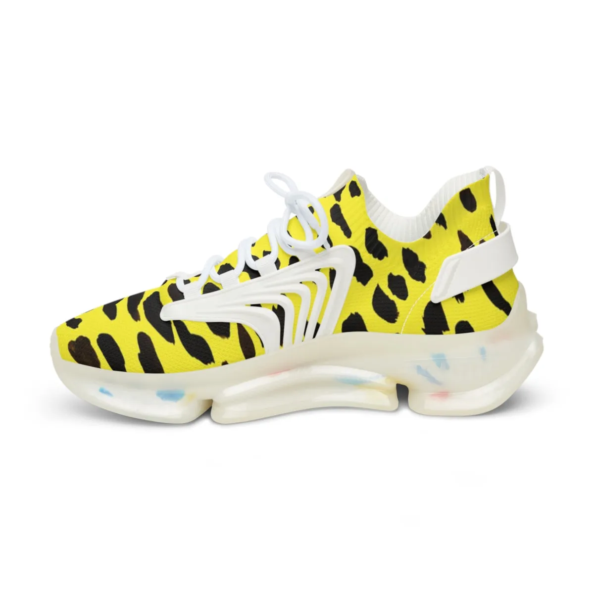 Yellow Cheetah Print Men's Shoes, Best Comfy Men's Mesh Sports Sneakers Shoes (US Size: 5-12)