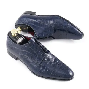 Zilli Navy Blue Full Alligator Derby